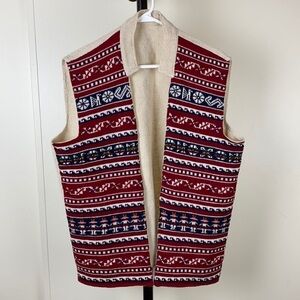 Fair Isle hand made rustic Cottagecore nordic Christmas vest size  large